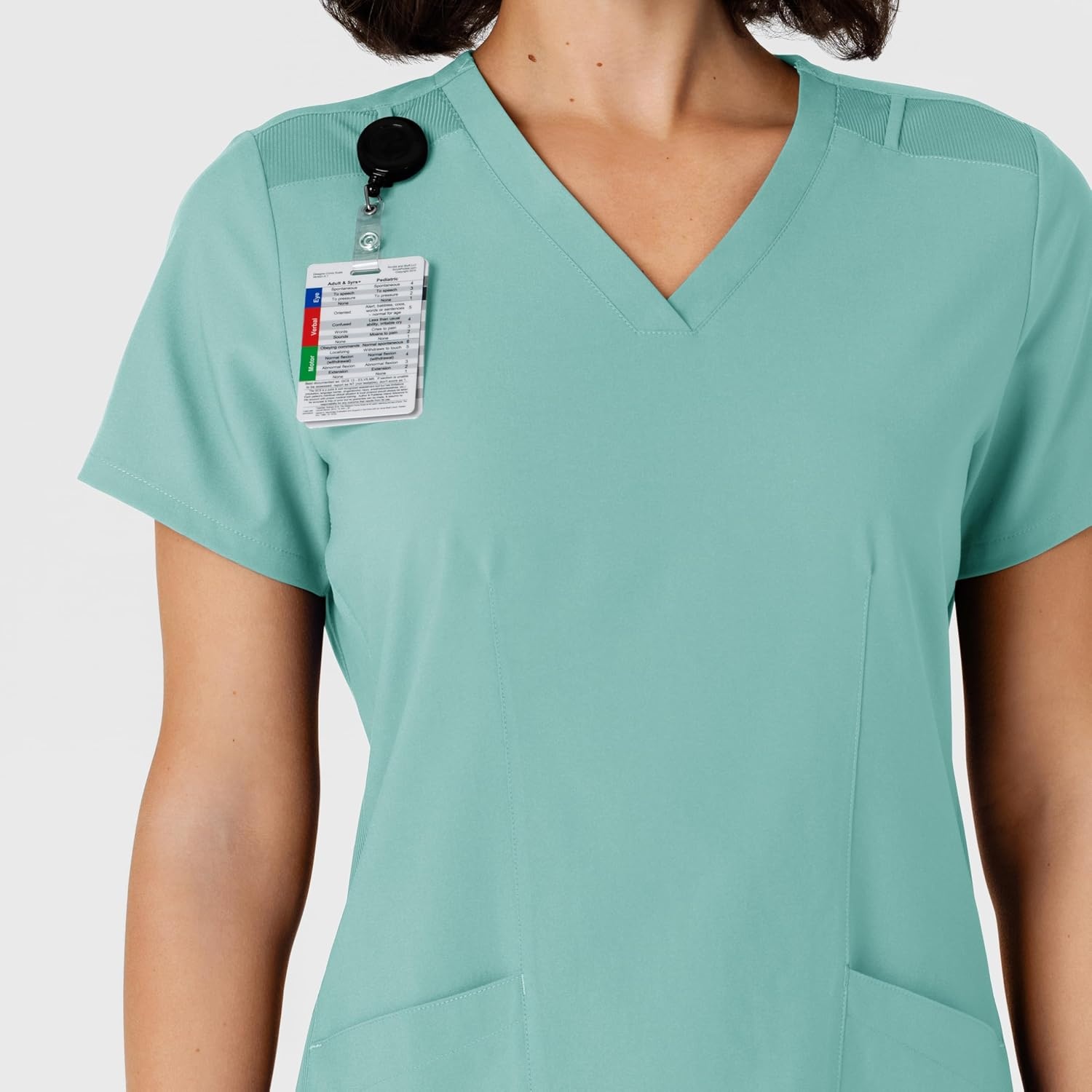 WINK Women’s Women’s Flex-n-reach Side Panel V-neck Scrub Top(Turquoise)