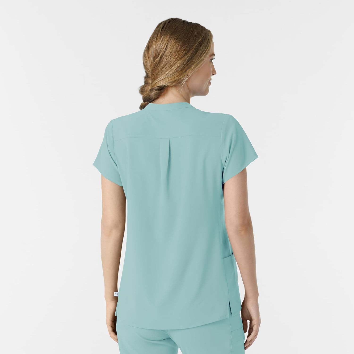 Wink Renew Women’s Mandarin Collar Scrub Top(Coastal Blue)