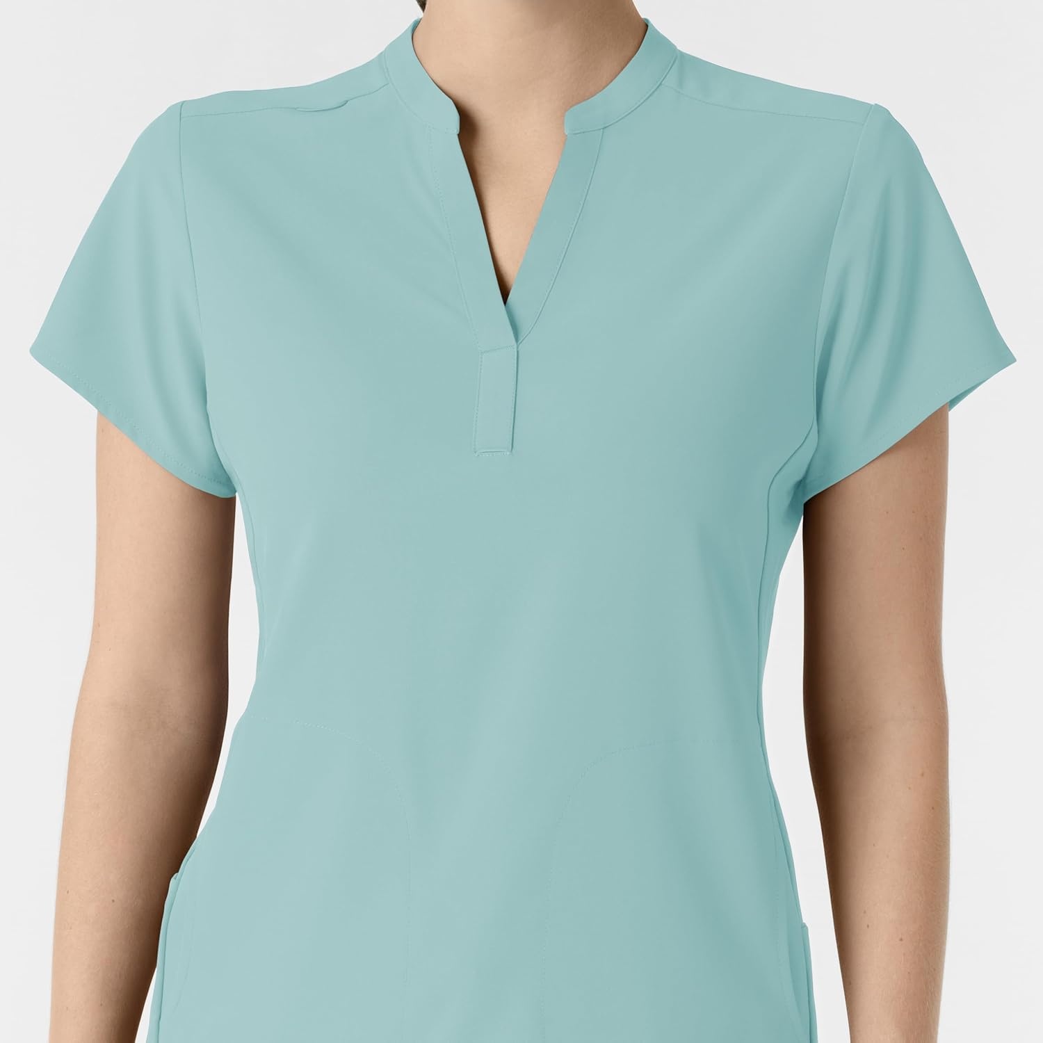 Wink Renew Women’s Mandarin Collar Scrub Top(Coastal Blue)