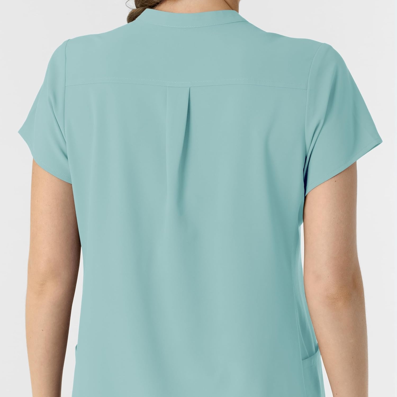 Wink Renew Women’s Mandarin Collar Scrub Top(Coastal Blue)