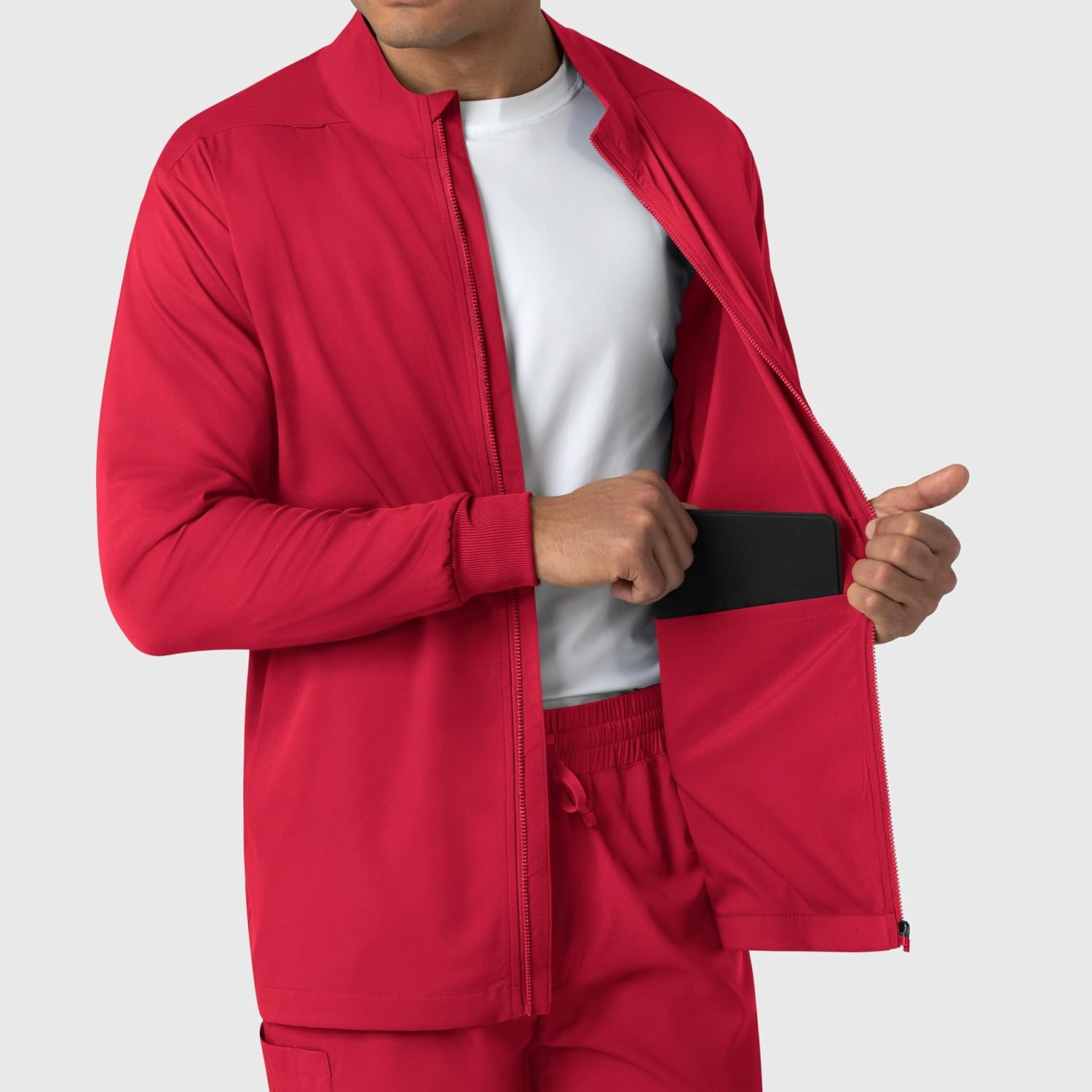 WINK Boundless Men’s Warm Up Scrub Jacket(Red)