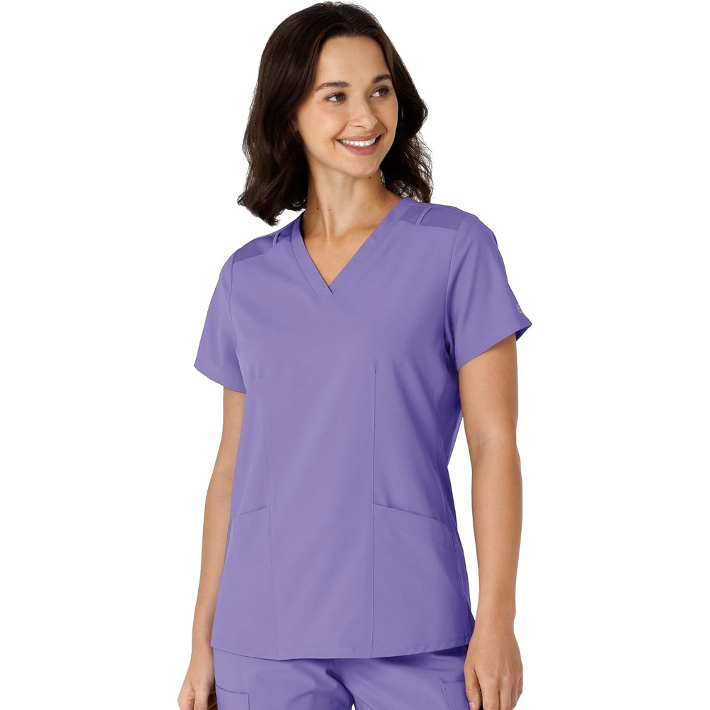 WINK Women’s Women’s Flex-n-reach Side Panel V-neck Scrub Top(Iris Purple)