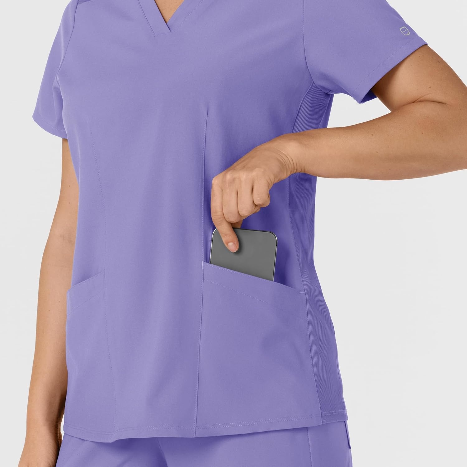 WINK Women’s Women’s Flex-n-reach Side Panel V-neck Scrub Top(Iris Purple)