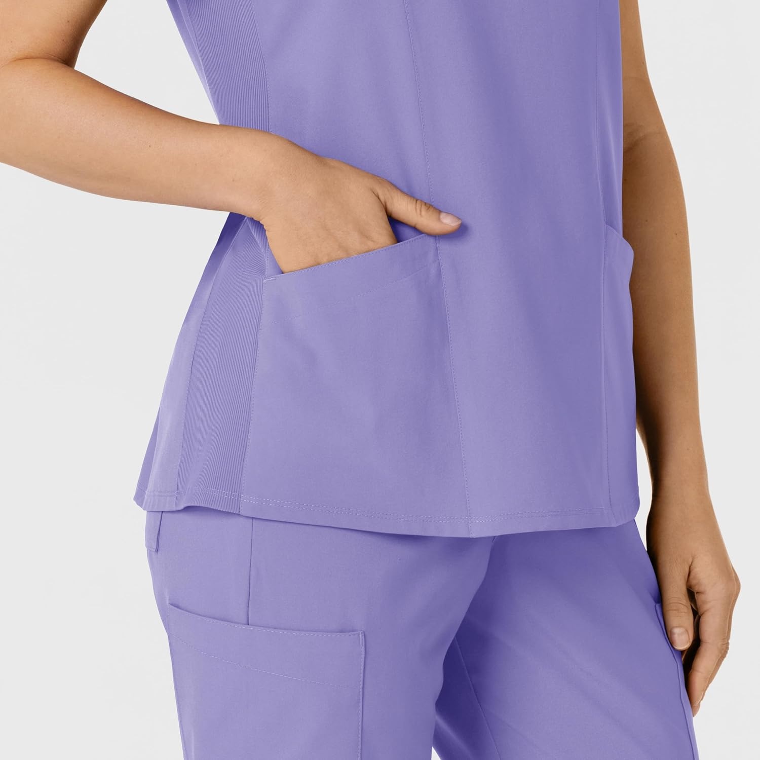 WINK Women’s Women’s Flex-n-reach Side Panel V-neck Scrub Top(Iris Purple)