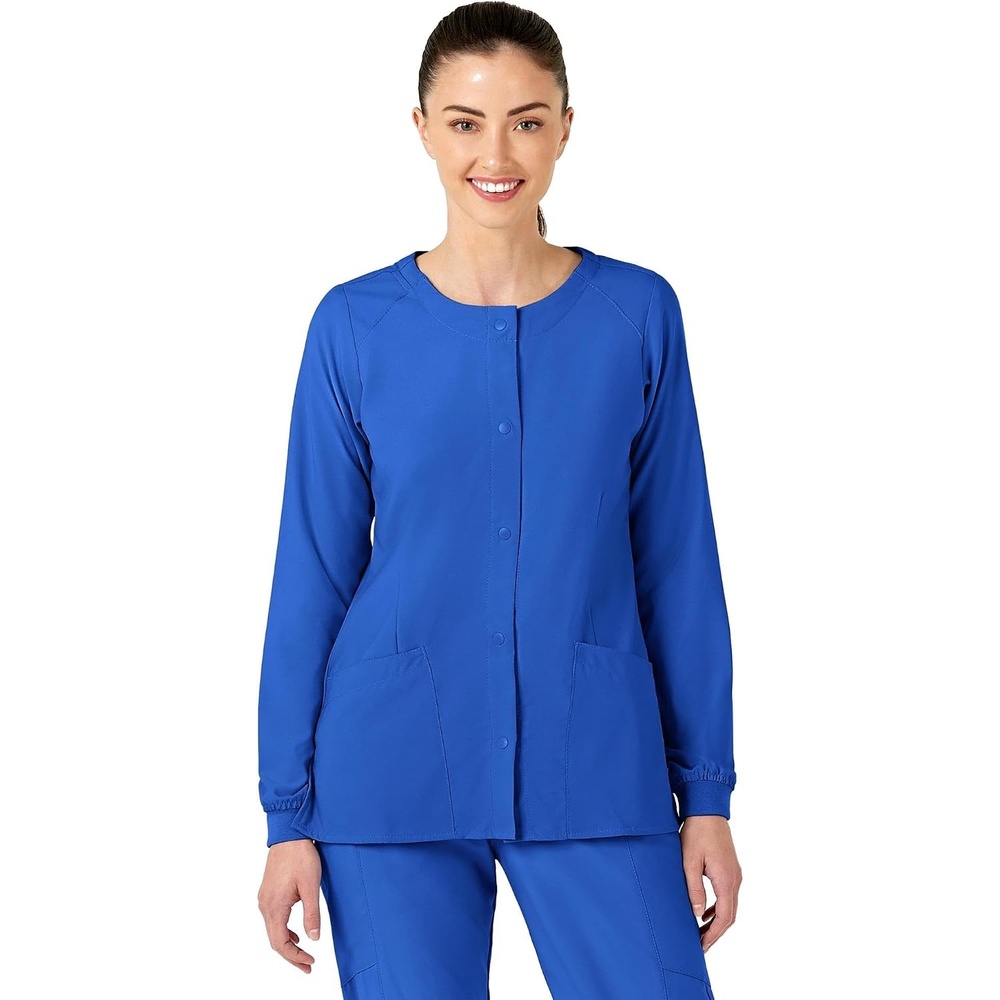 Wink W123 Women’s Crew Neck Warm Up Jacket(Royal)