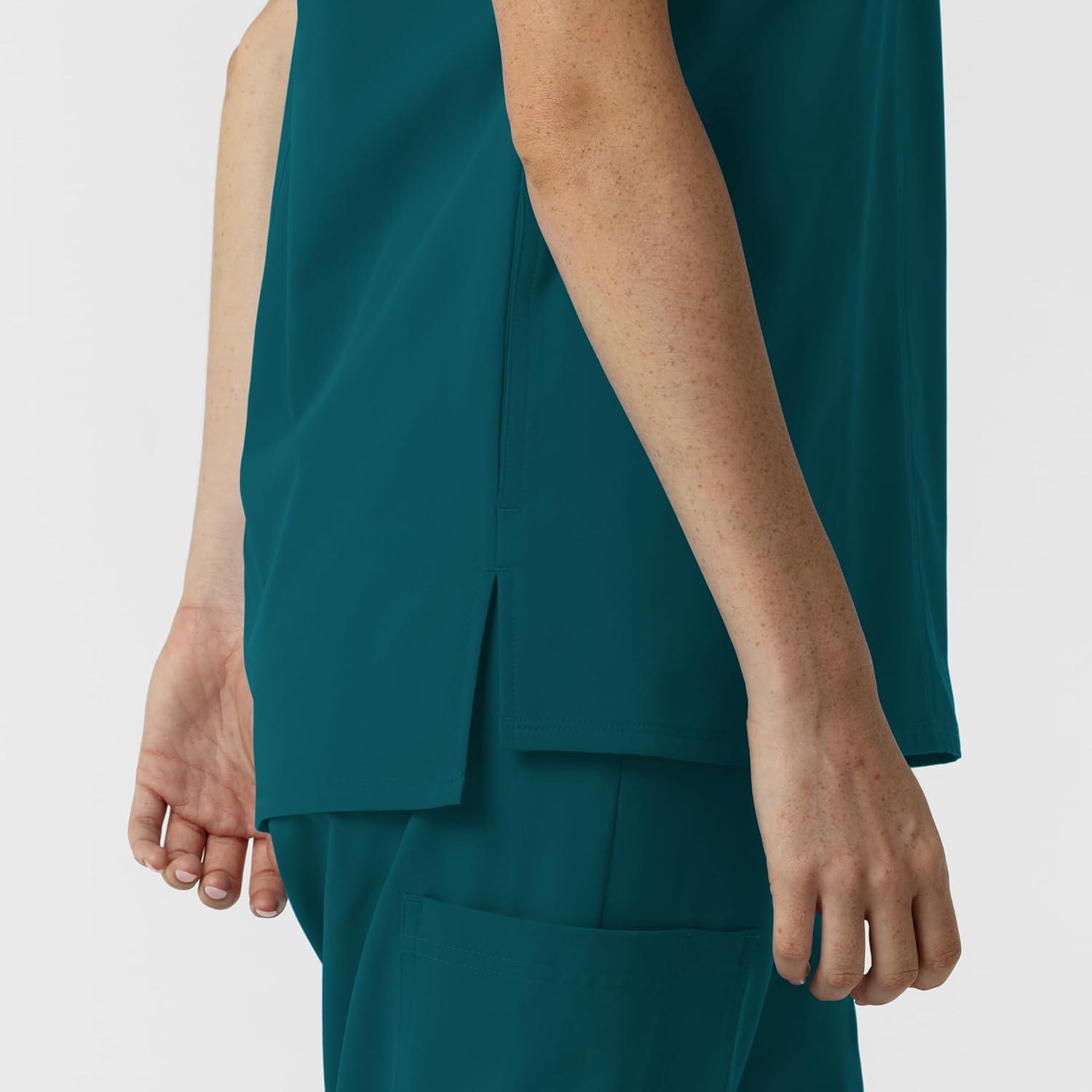 Wink Women’s Women’s Drop Shoulder Tunic Scrub Top(Caribbean)