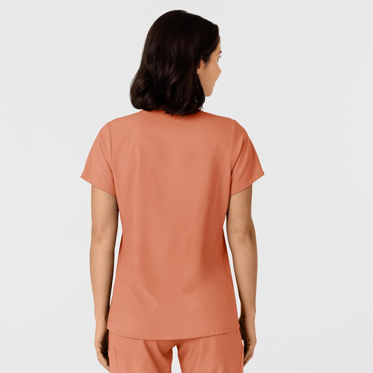 WINK Women’s Women’s Flex-n-reach Side Panel V-neck Scrub Top(Terracotta)