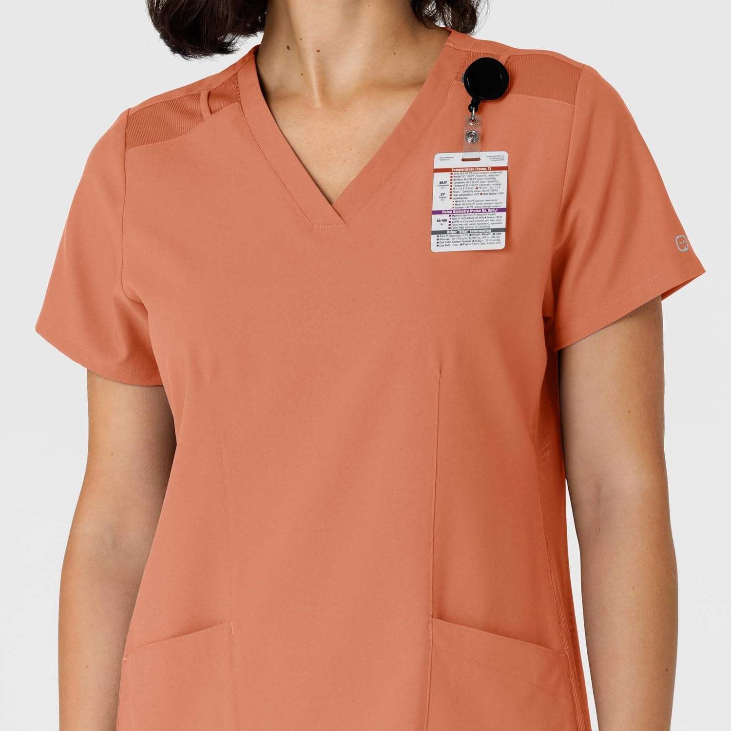 WINK Women’s Women’s Flex-n-reach Side Panel V-neck Scrub Top(Terracotta)