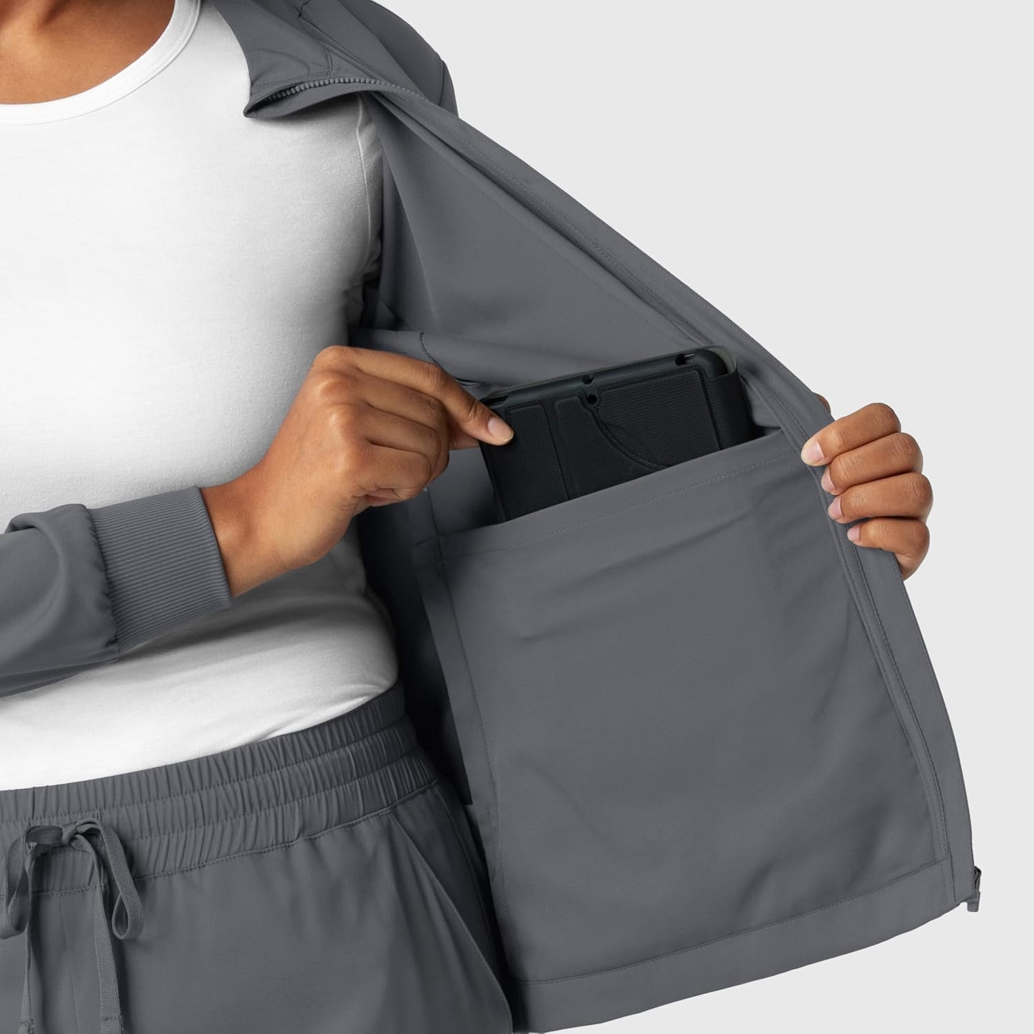 WINK Boundless Women’s Warm Up Scrub Jacket(Pewter)