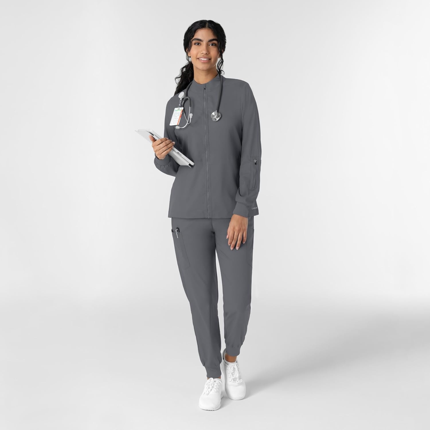 WINK Boundless Women’s Warm Up Scrub Jacket(Pewter)