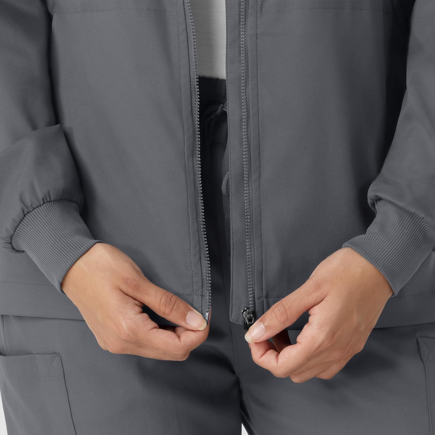 WINK Boundless Women’s Warm Up Scrub Jacket(Pewter)