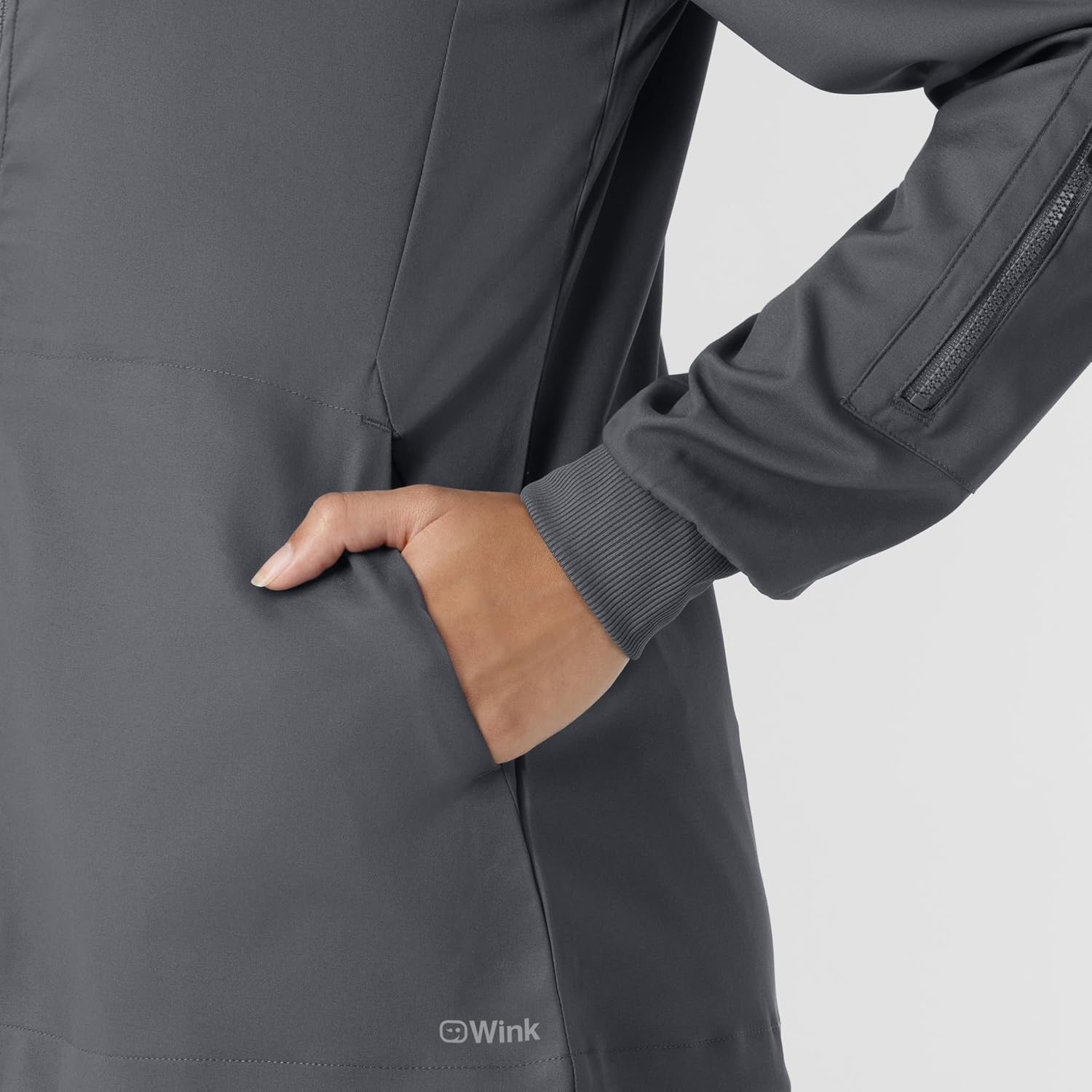 WINK Boundless Women’s Warm Up Scrub Jacket(Pewter)