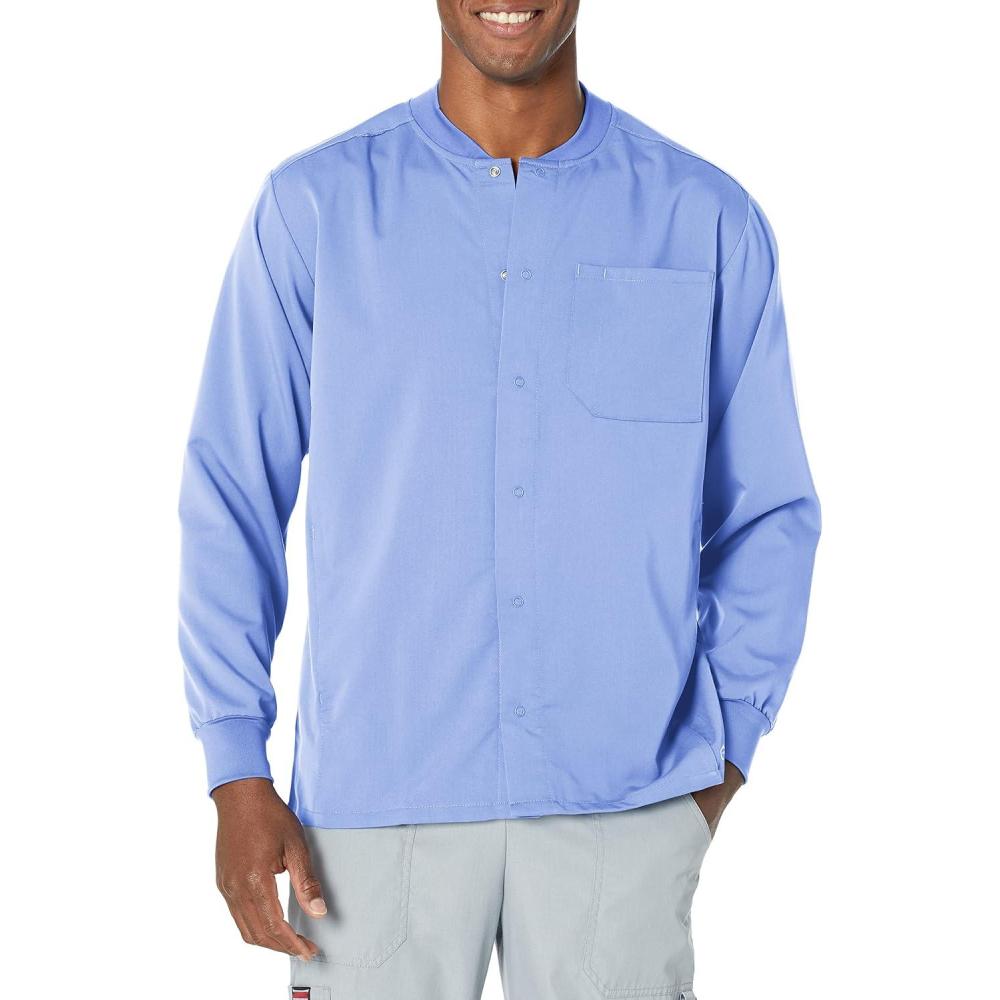 WonderWink Mens Warm-up Jacket(Ceil Blue)