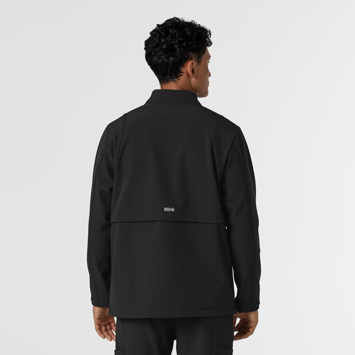 WINK Men’s Men’s Soft Shell Scrub Jacket(Black)