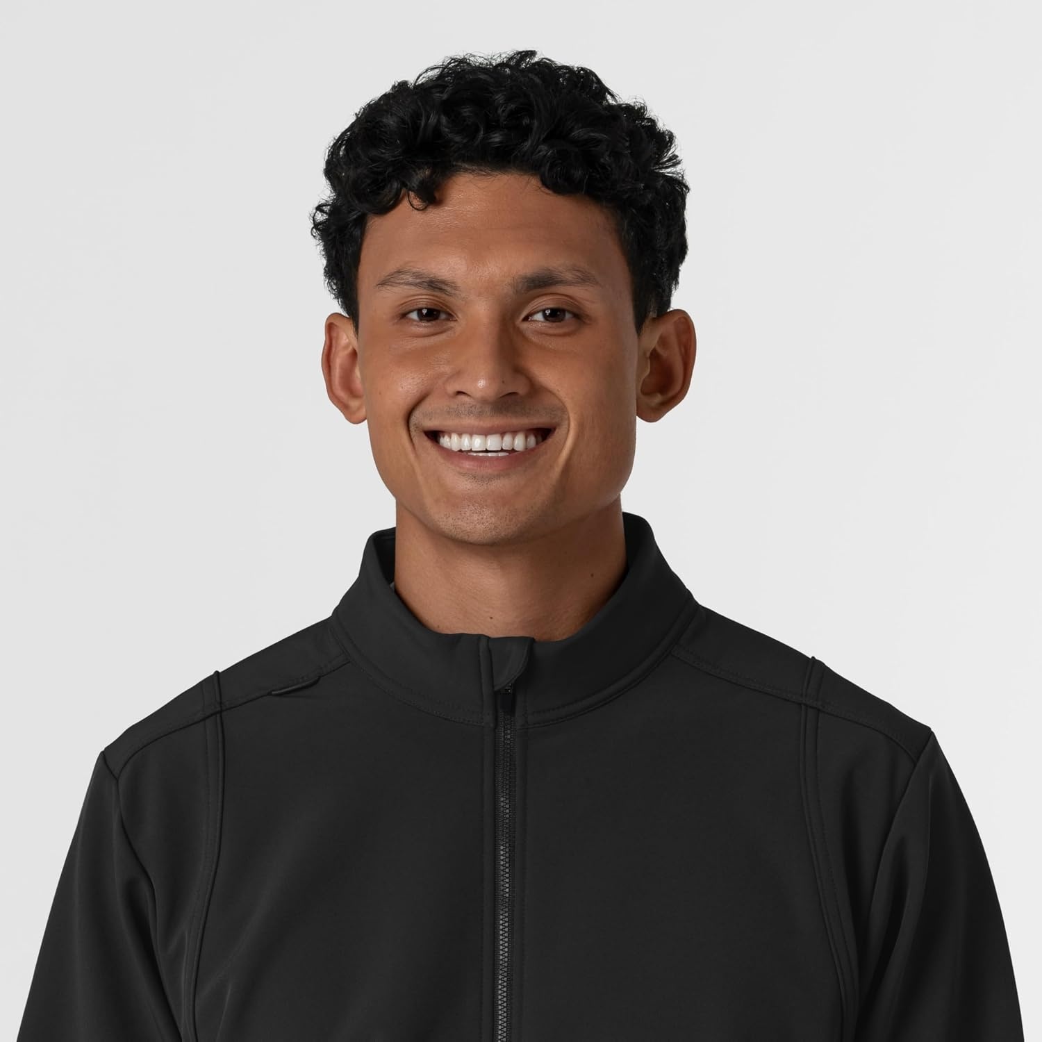 WINK Men’s Men’s Soft Shell Scrub Jacket(Black)