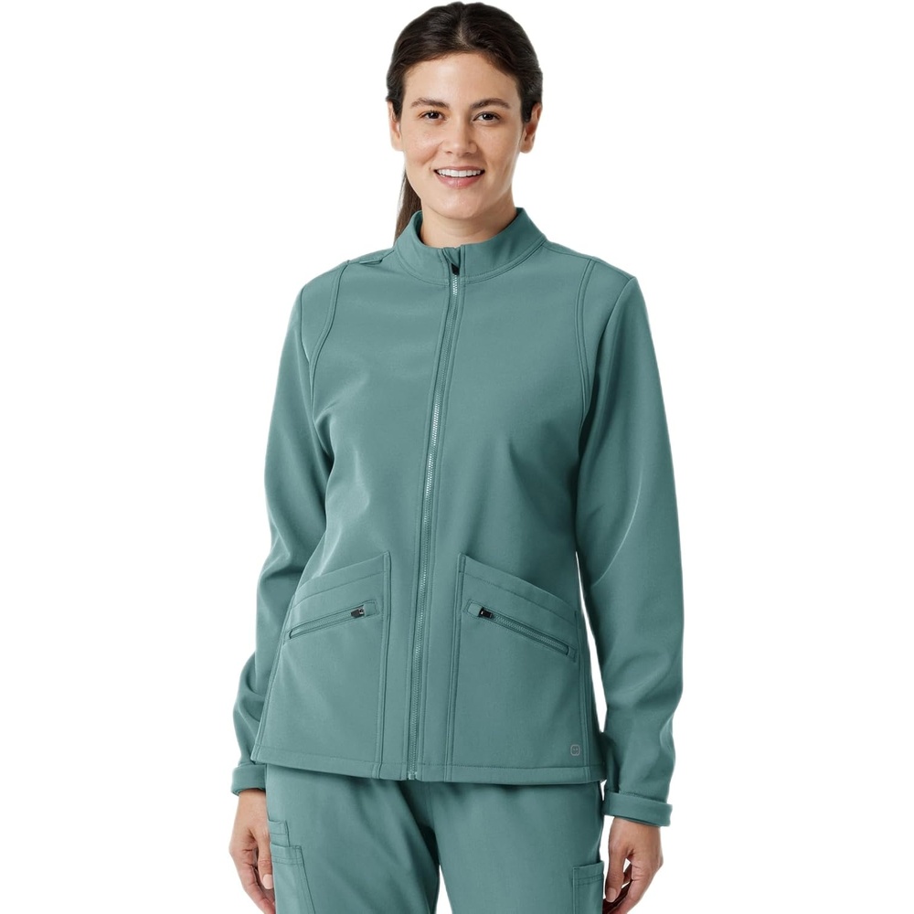 WINK Women’s Women’s Soft Shell Scrub Jacket(Vintage Teal)