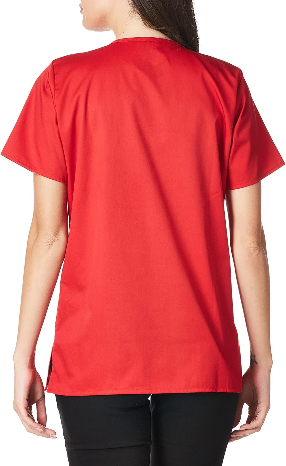 WINK WonderWORK Women’s Mock Wrap Scrub Top(Red)