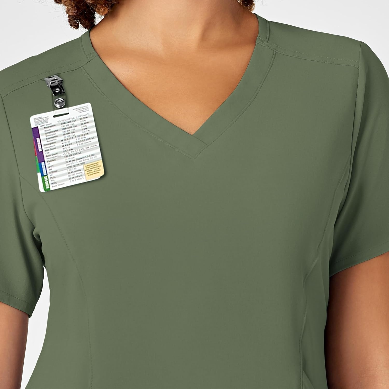 WonderWink Renew Women’s V-Neck Scrub Top, Olive, XS