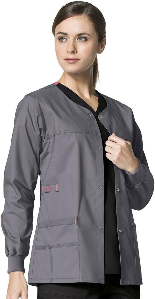 WonderWink Women’s Wonderflex Constance Snap Scrub Jacket(Pewter)