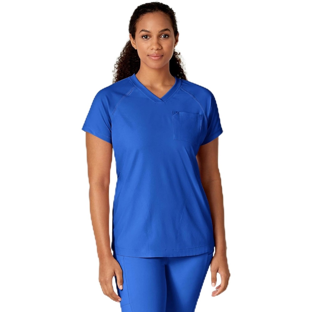 WonderWink Renew Women’s Yoga V-Neck Scrub Top – Royal, XS
