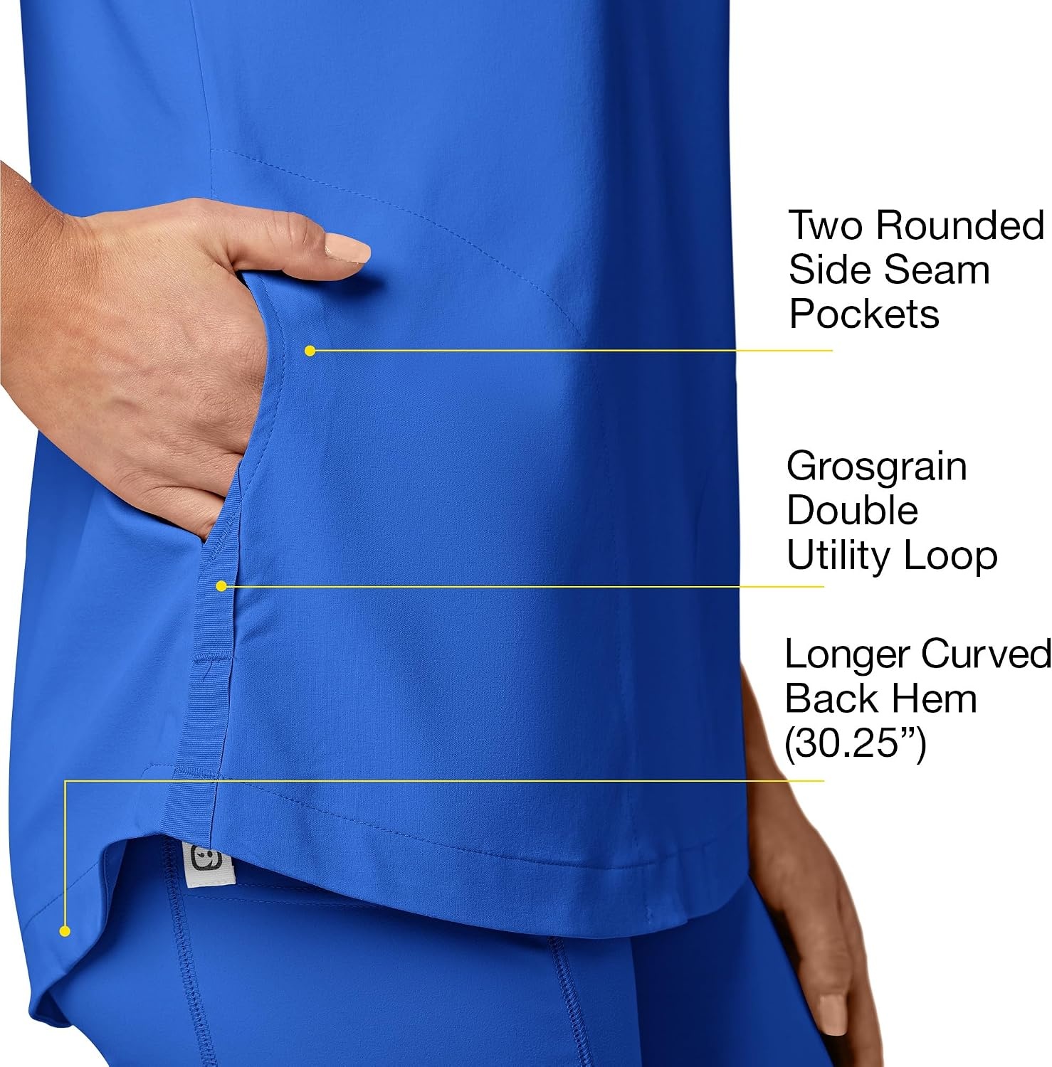WonderWink Renew Women’s Yoga V-Neck Scrub Top – Royal, XS