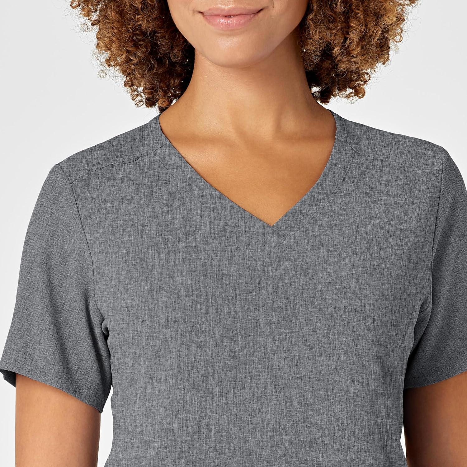 WonderWink Mens Women’s V-Neck Scrub Top(Grey Heather)