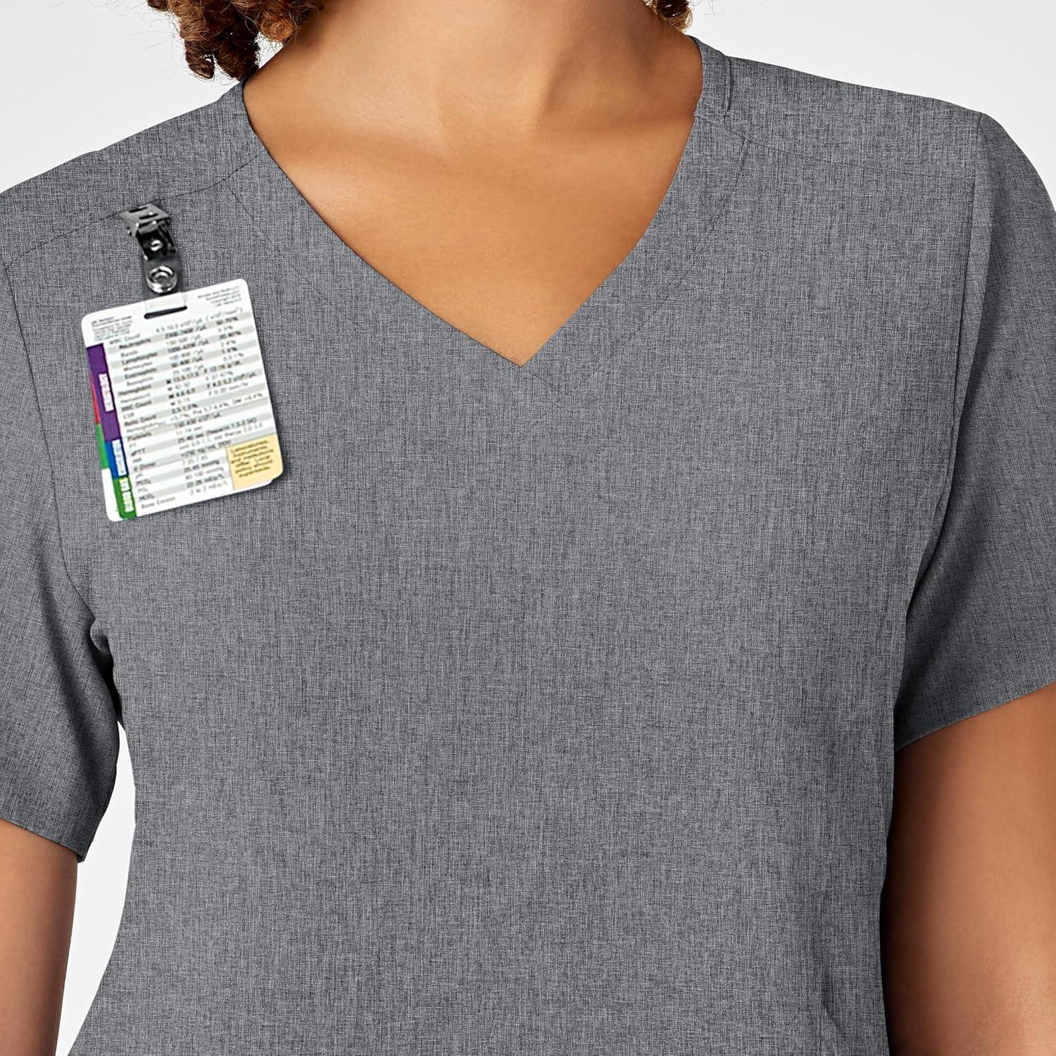 WonderWink Mens Women’s V-Neck Scrub Top(Grey Heather)