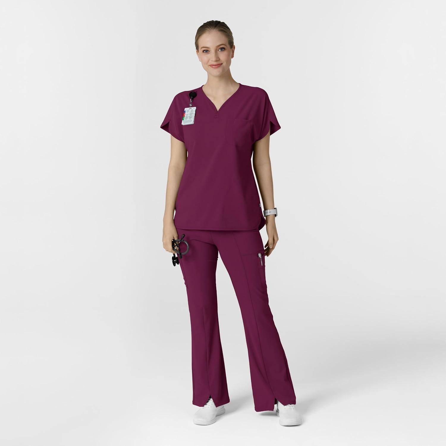 Wink Renew Women’s Dolman Scrub Top(Wine)
