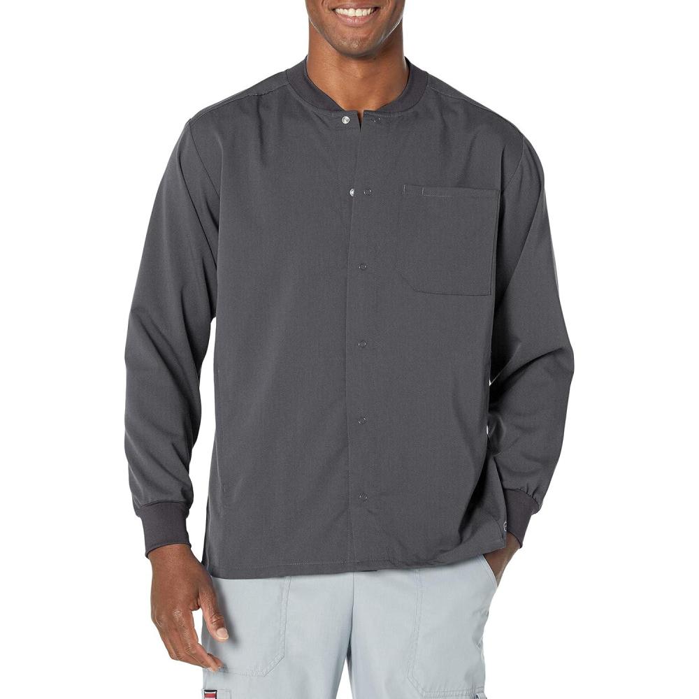 WonderWink Mens Warm-up Jacket(Pewter)