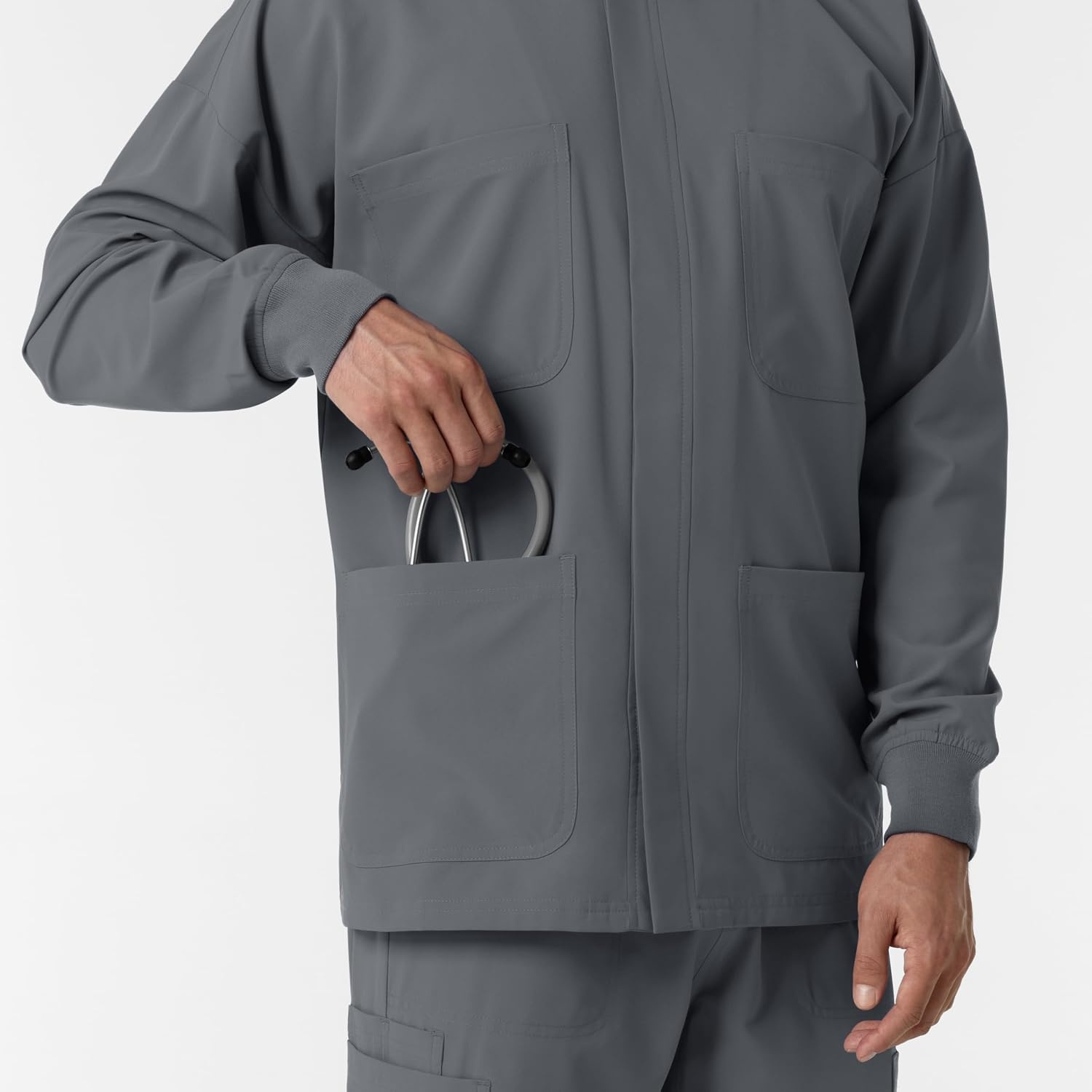 WINK Boundless Men’s Warm Up Scrub Jacket(Pewter)