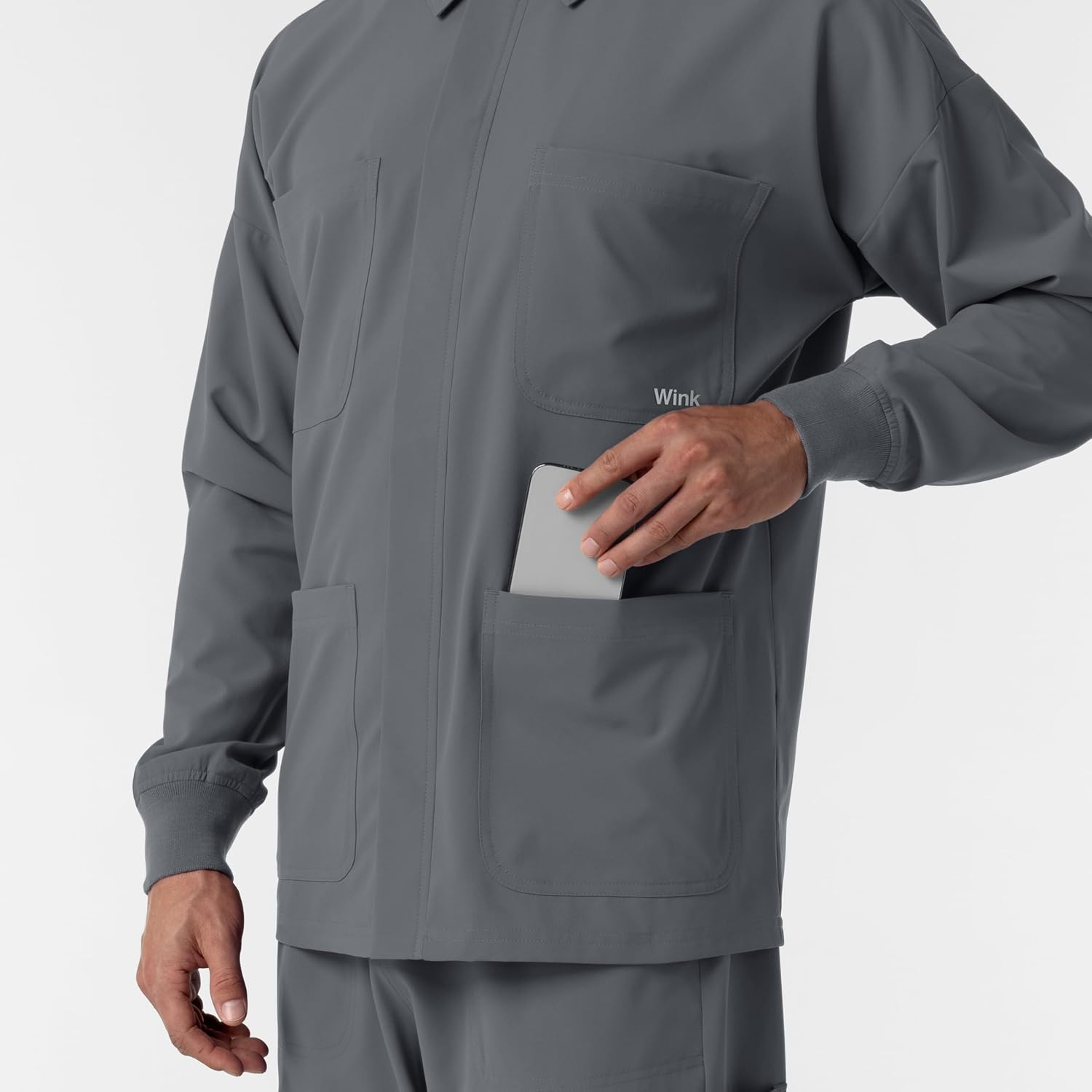 WINK Boundless Men’s Warm Up Scrub Jacket(Pewter)
