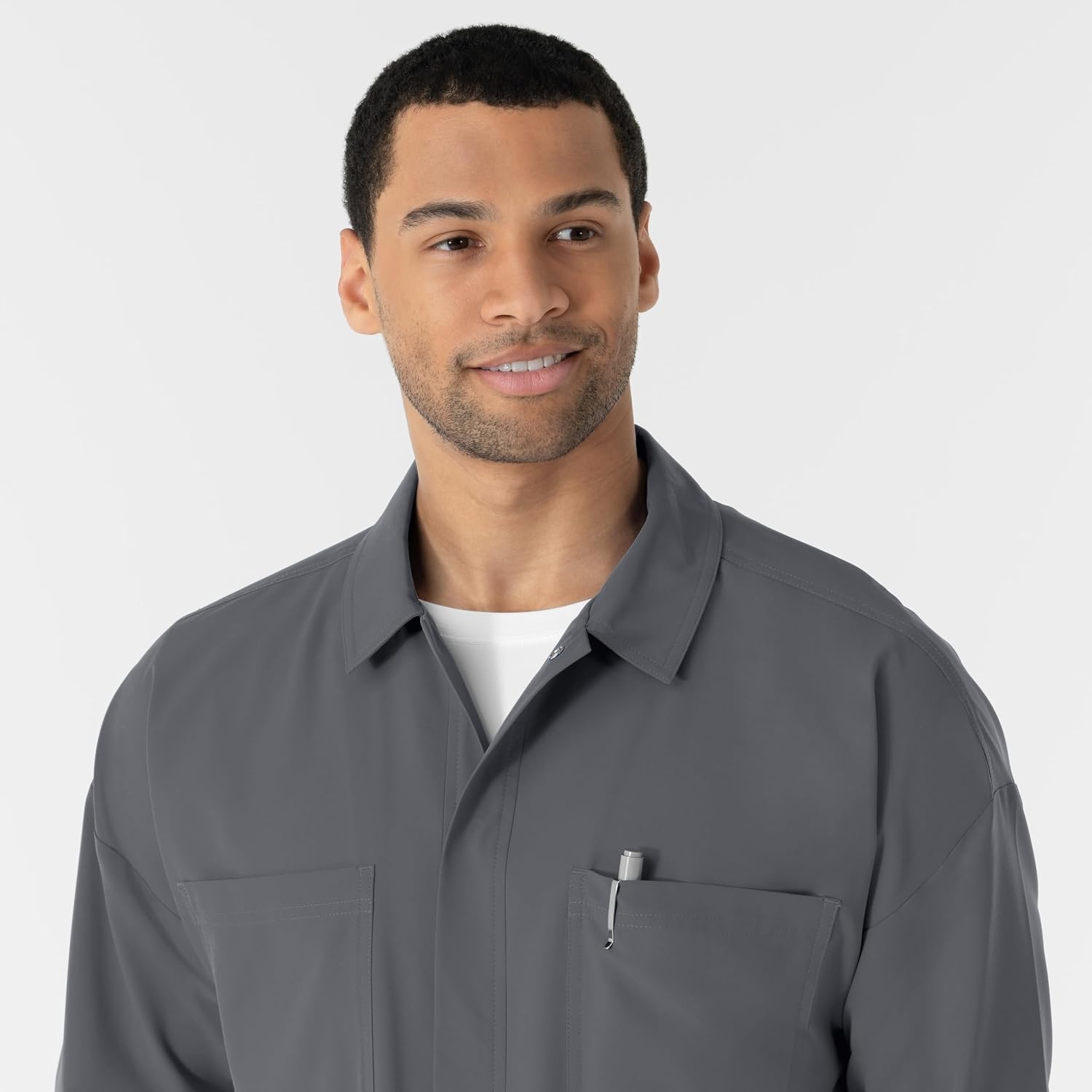 WINK Boundless Men’s Warm Up Scrub Jacket(Pewter)