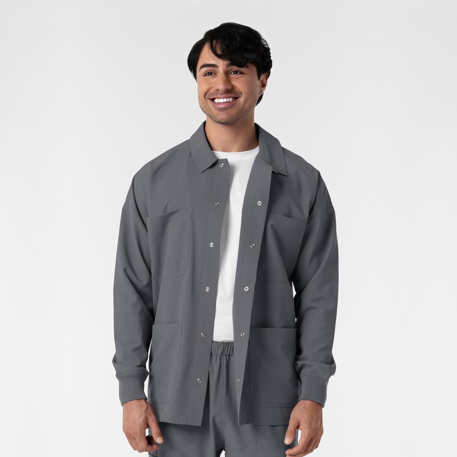 WINK Boundless Men’s Warm Up Scrub Jacket(Pewter)