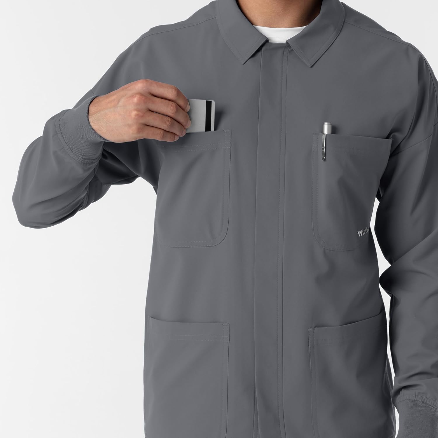 WINK Boundless Men’s Warm Up Scrub Jacket(Pewter)
