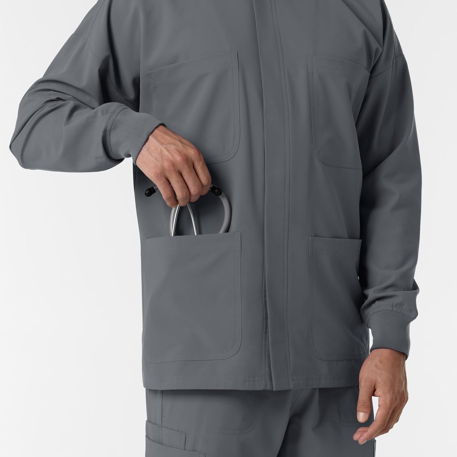 WINK Boundless Men’s Warm Up Scrub Jacket(Pewter)