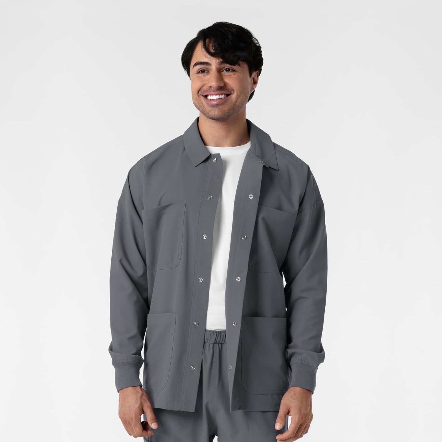 WINK Boundless Men’s Warm Up Scrub Jacket(Pewter)