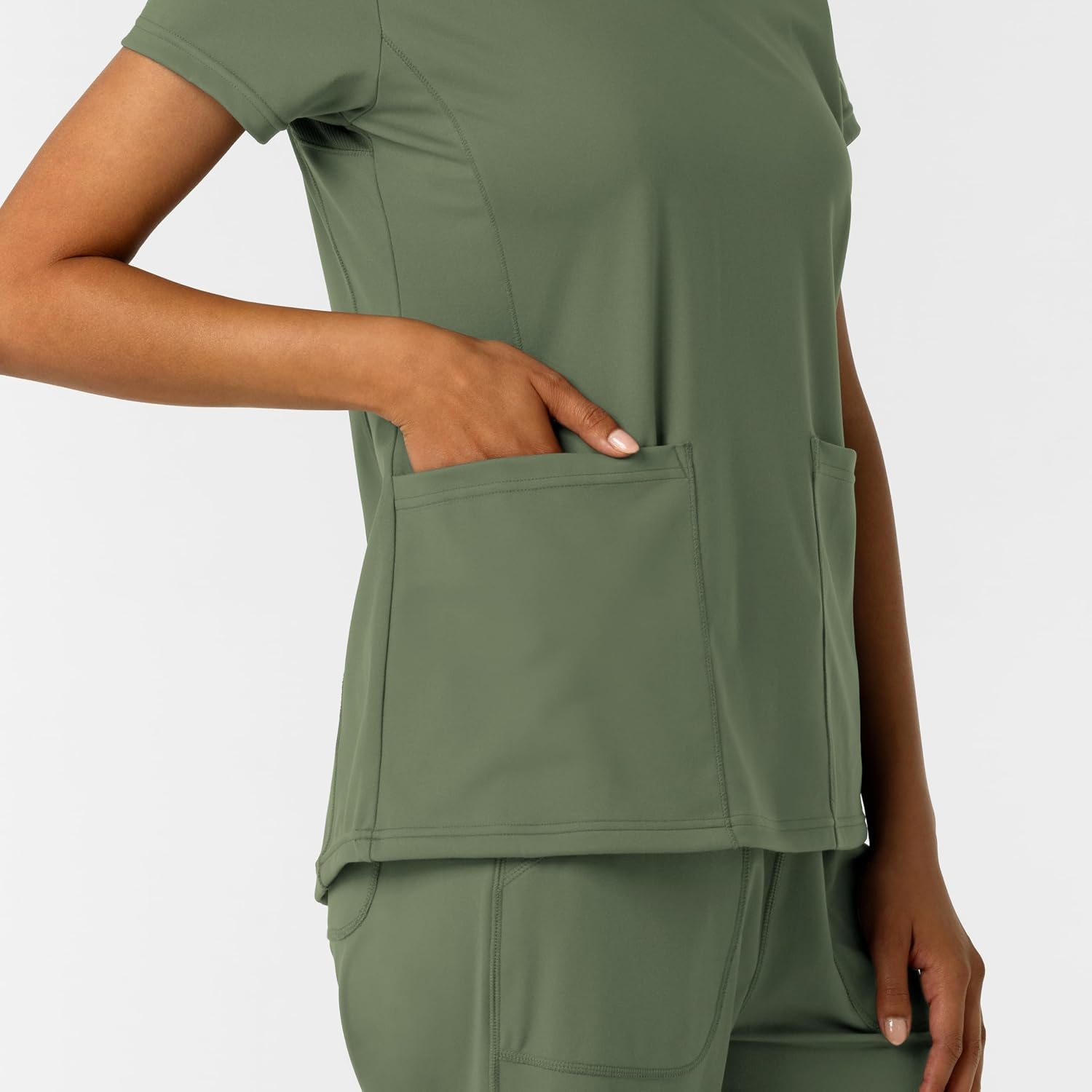 Wink Women’s Women’s 2-Pocket Scrub Top(Olive)