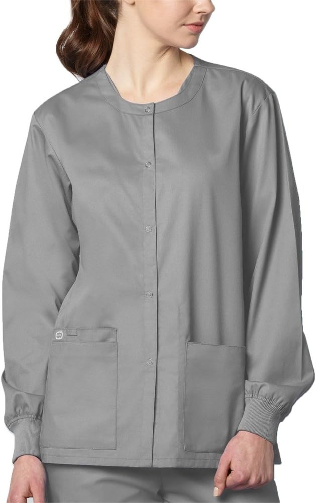 WonderWink Unisex Adult Unisex Snap Front Jacket(Grey)
