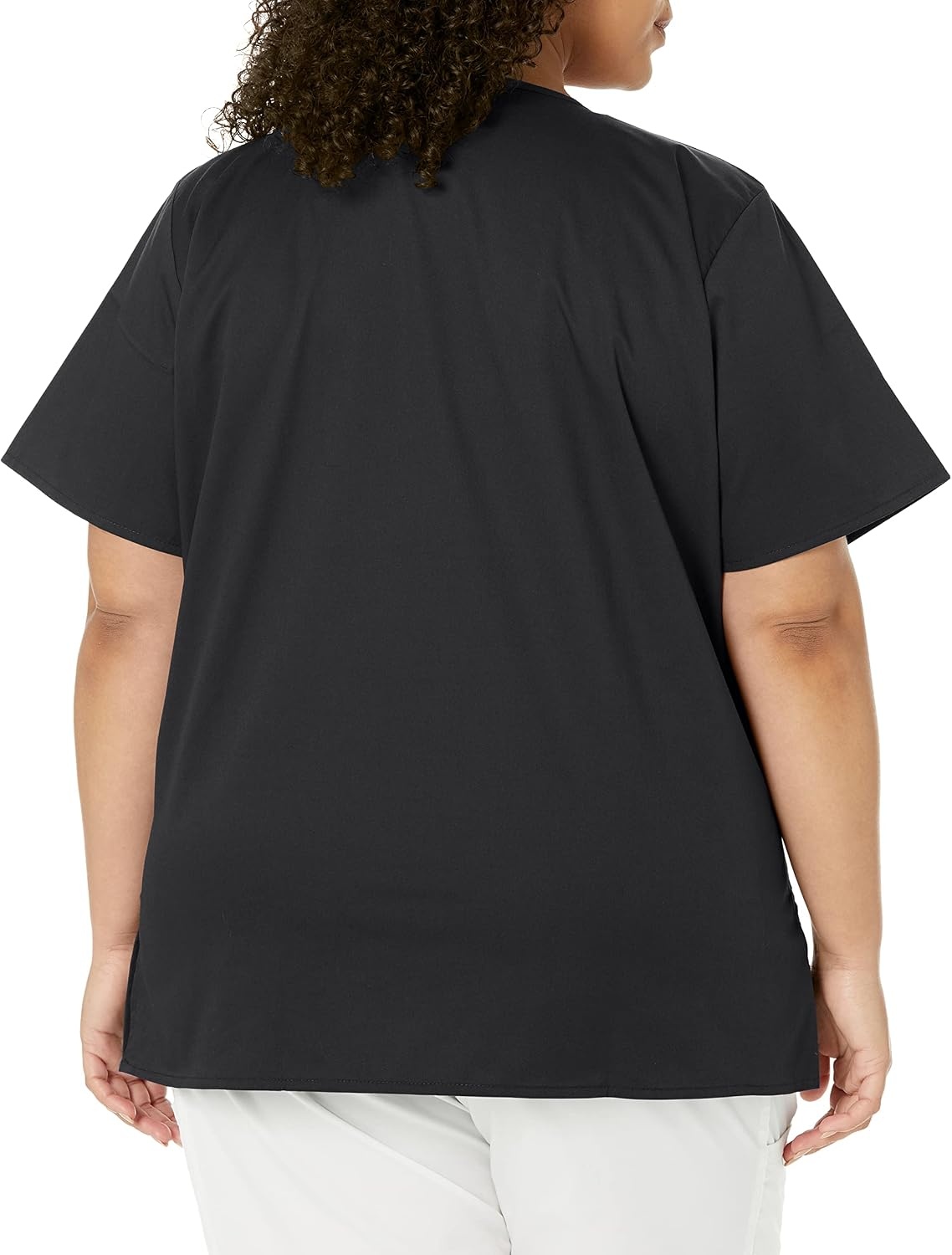 WINK WonderWORK Women’s Mock Wrap Scrub Top(Black)