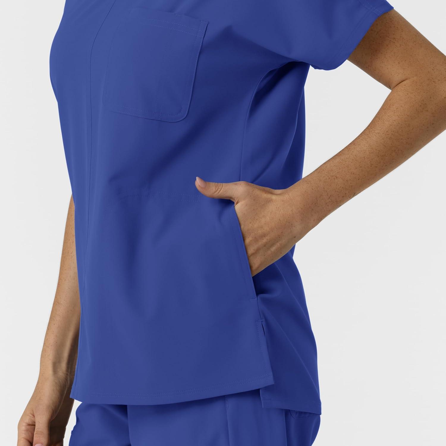 Wink Women’s Women’s Drop Shoulder Tunic Scrub Top(Galaxy Blue)