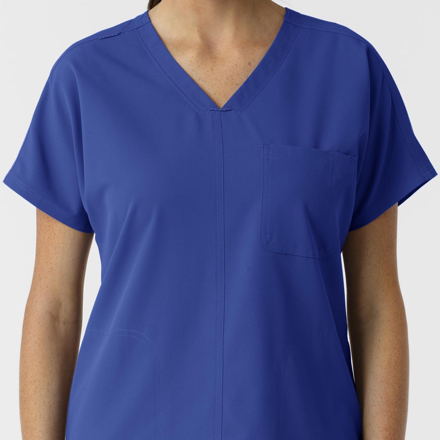 Wink Women’s Women’s Drop Shoulder Tunic Scrub Top(Galaxy Blue)
