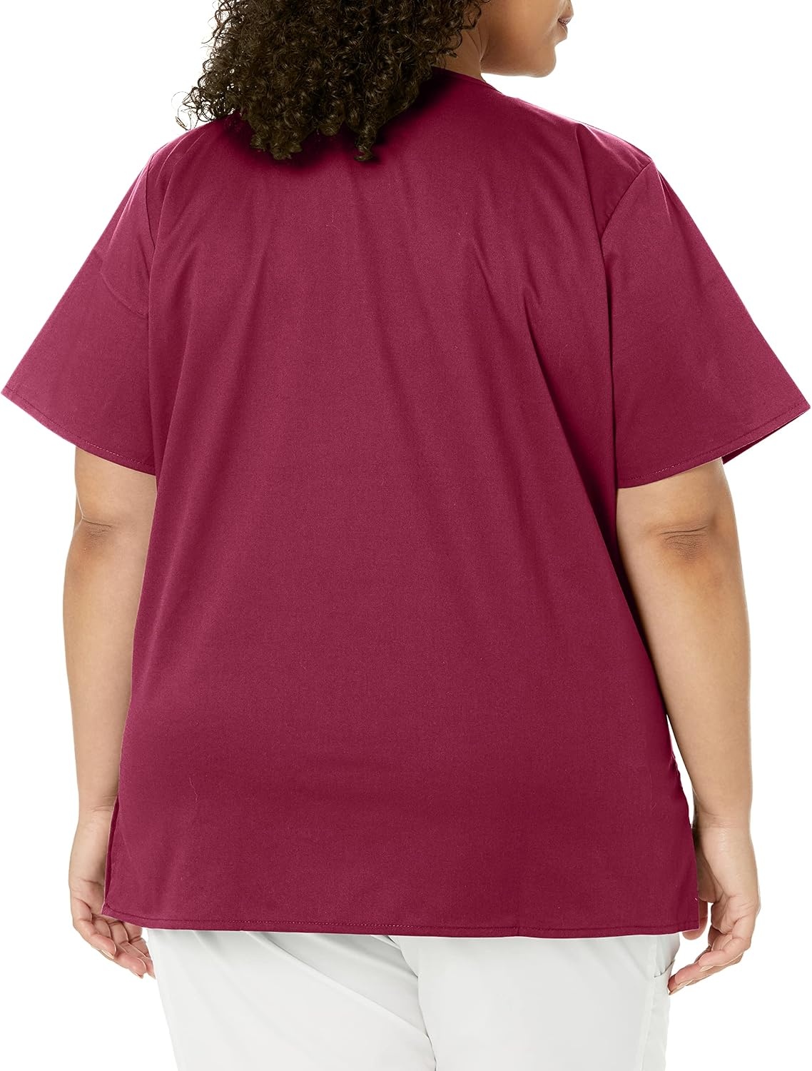 WINK WonderWORK Women’s Mock Wrap Scrub Top(Wine)