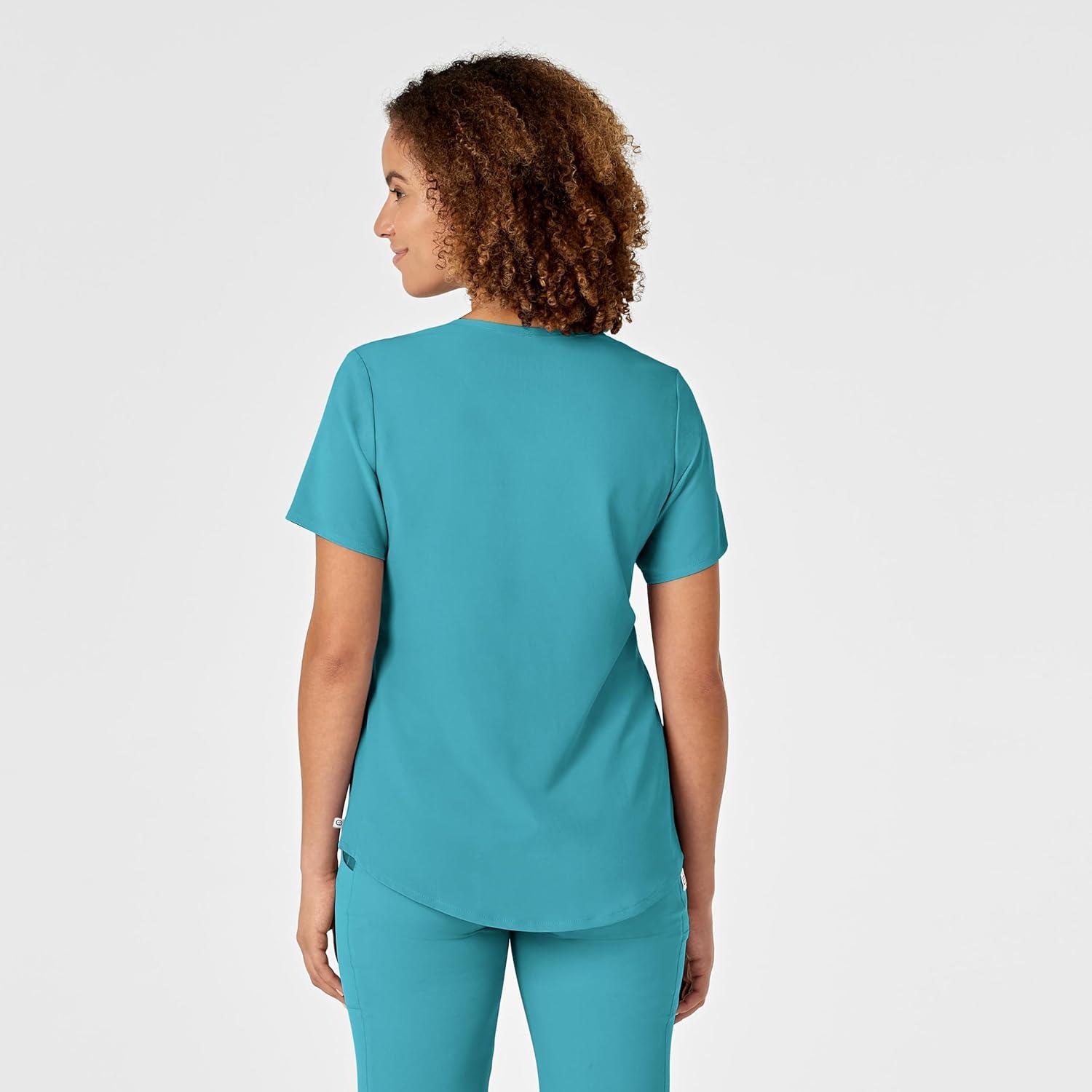 WonderWink Mens Women’s V-Neck Scrub Top(Teal Blue)