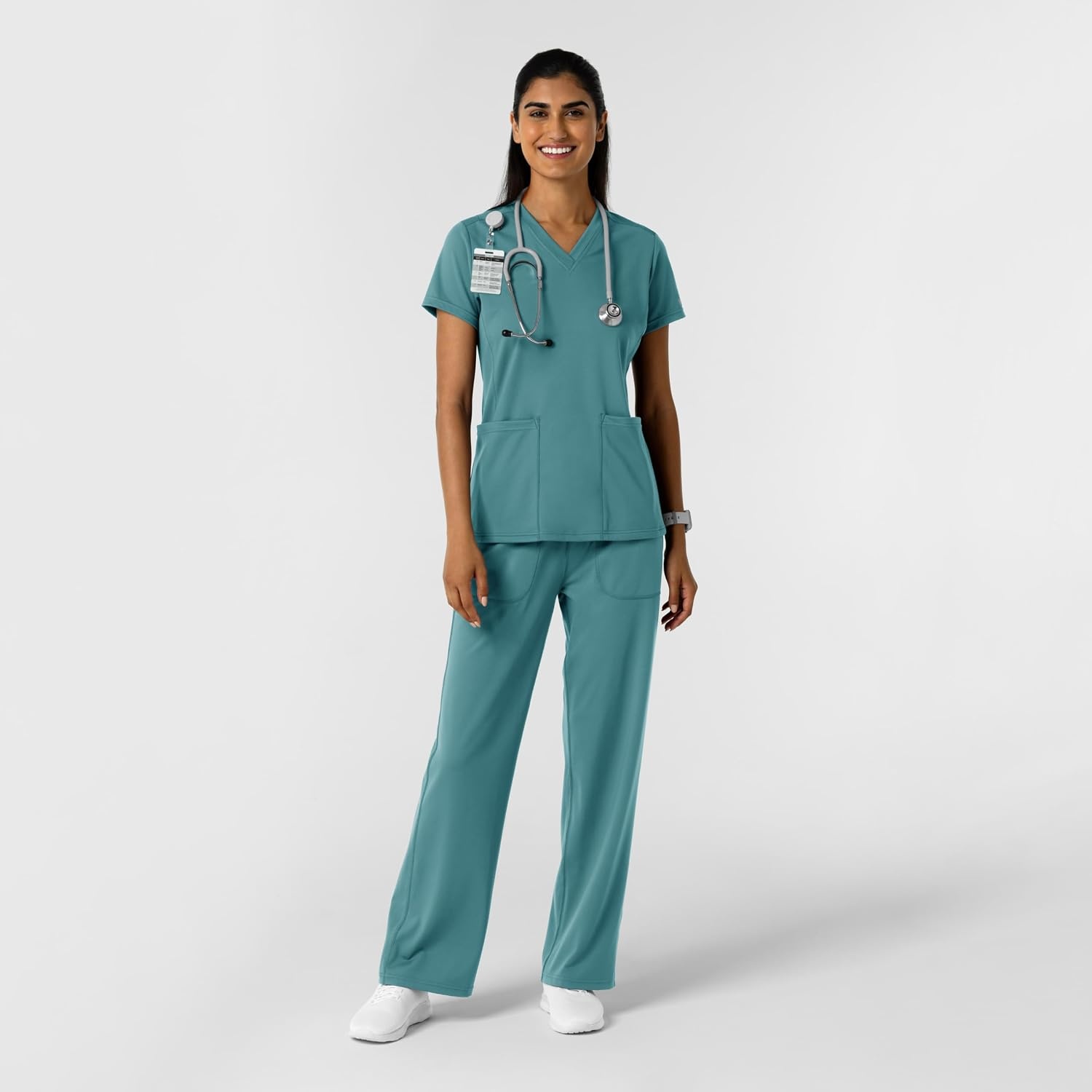 Wink Women’s Women’s 2-Pocket Scrub Top(Vintage Teal)