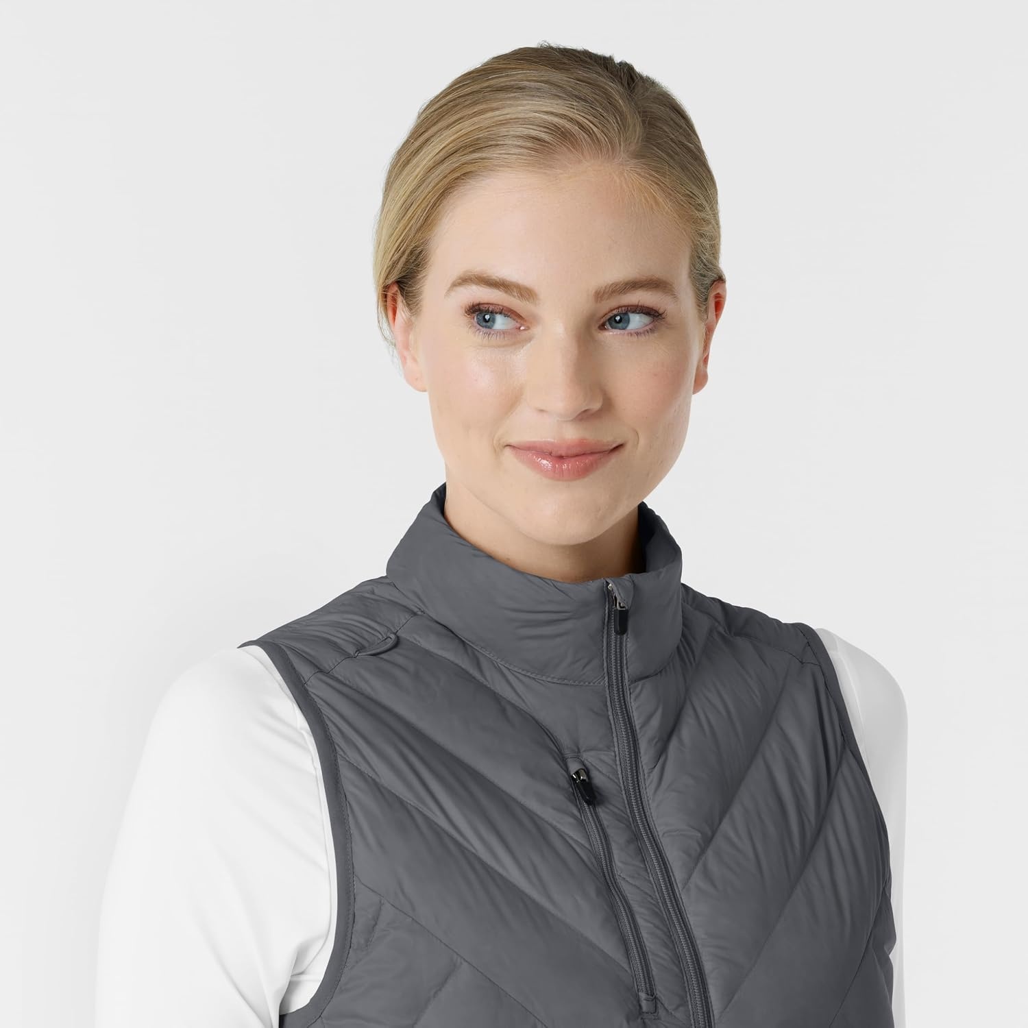 WINK Layers Women’s Quilted Scrub Vest(Pewter)