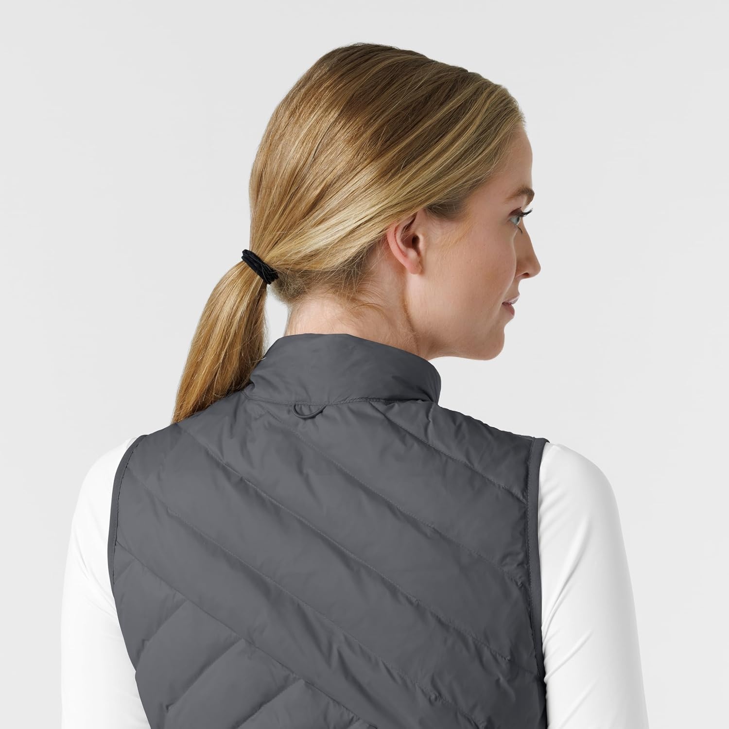 WINK Layers Women’s Quilted Scrub Vest(Pewter)