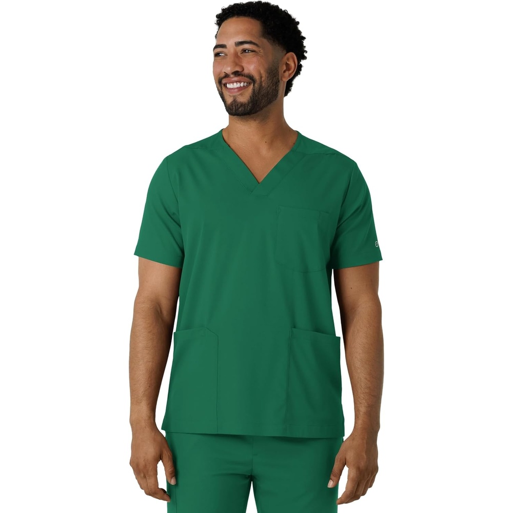 Wink Boundless Men’s Multi Pocket V-Neck Scrub Top(Hunter)