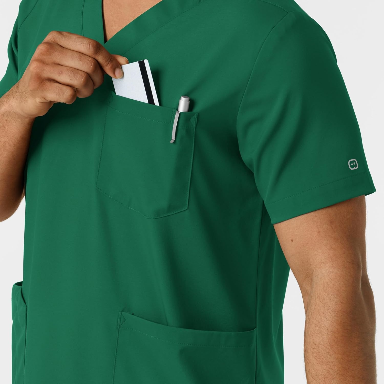 Wink Boundless Men’s Multi Pocket V-Neck Scrub Top(Hunter)