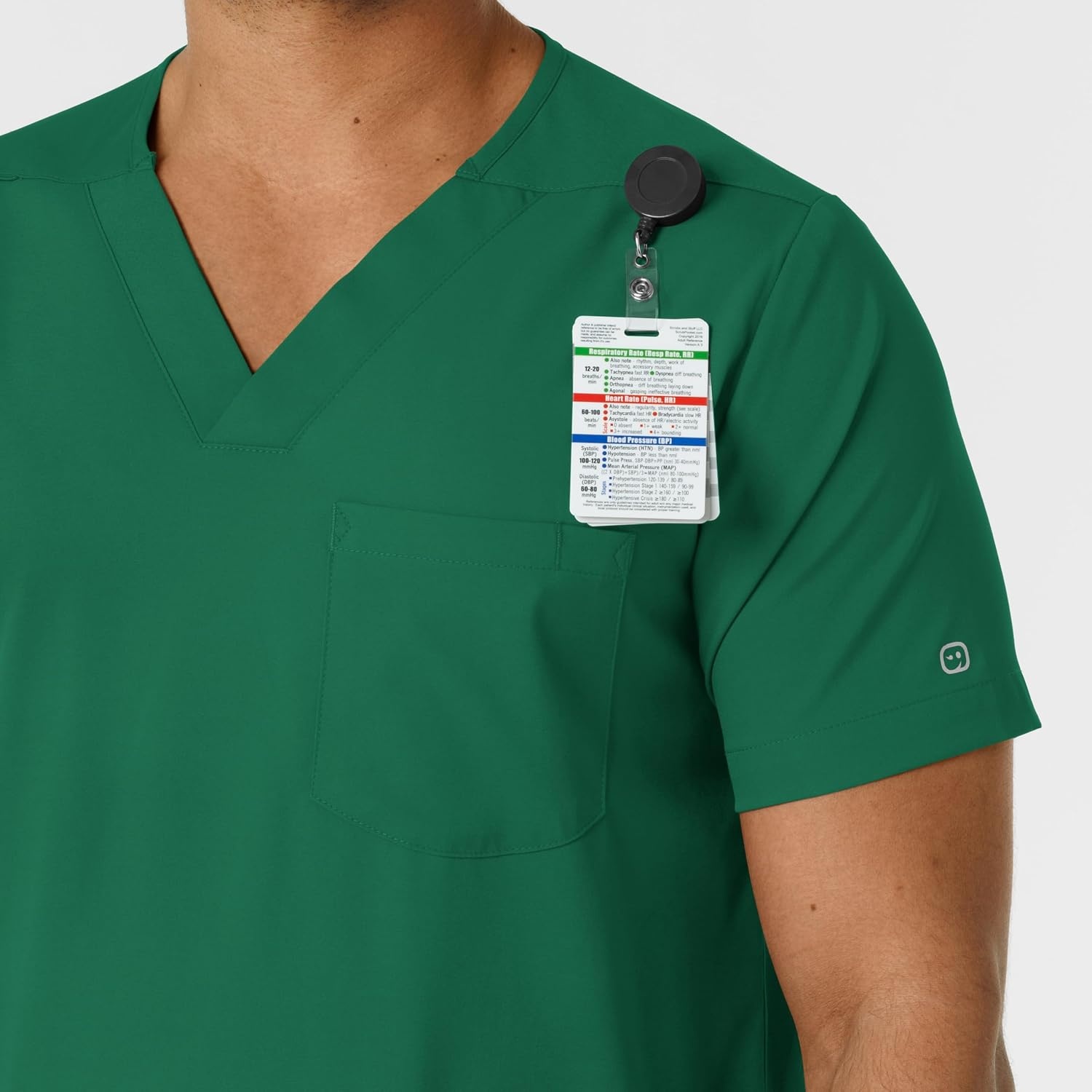 Wink Boundless Men’s Multi Pocket V-Neck Scrub Top(Hunter)