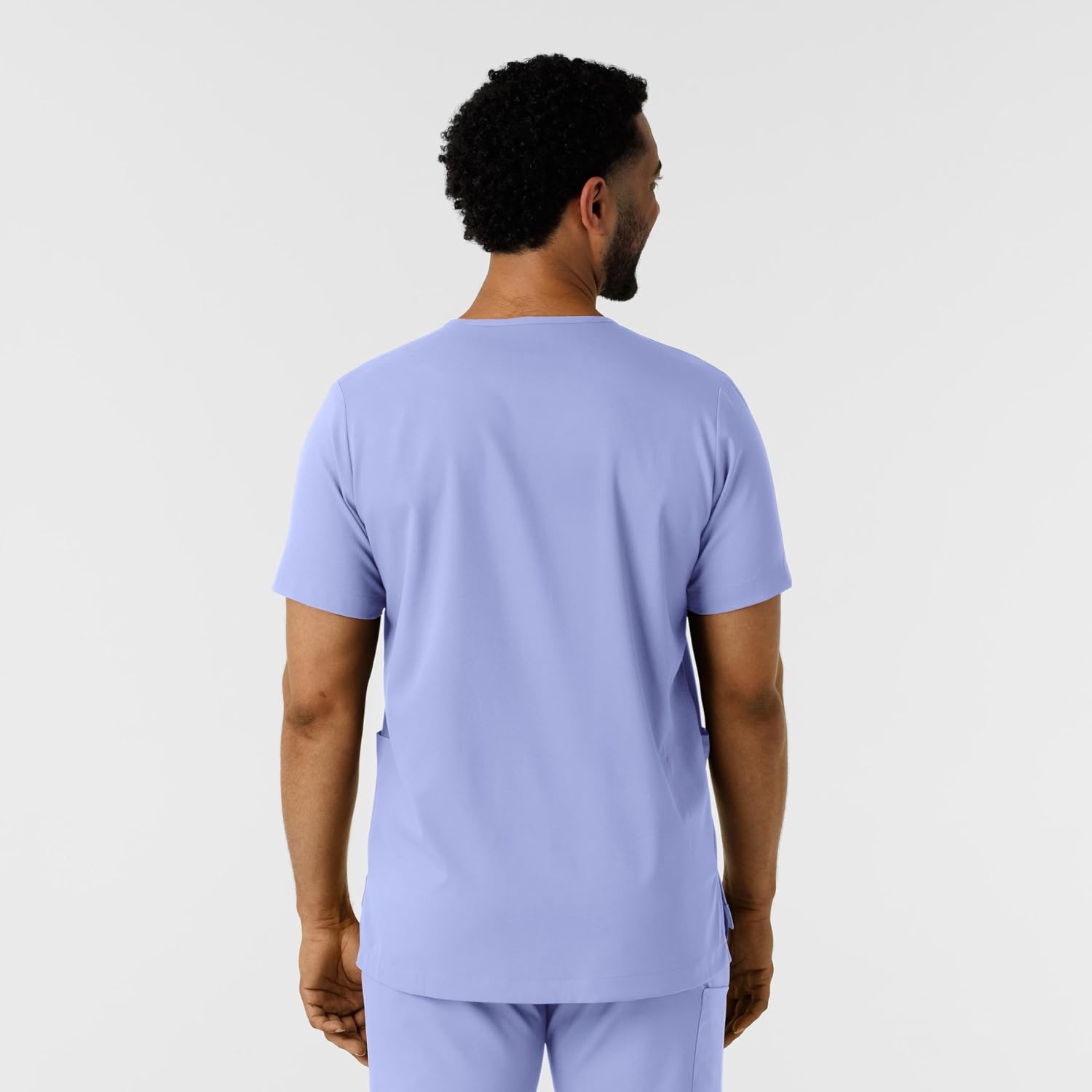 Wink Boundless Men’s Multi Pocket V-Neck Scrub Top(Ceil Blue)